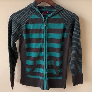 Hooded zip up sweater